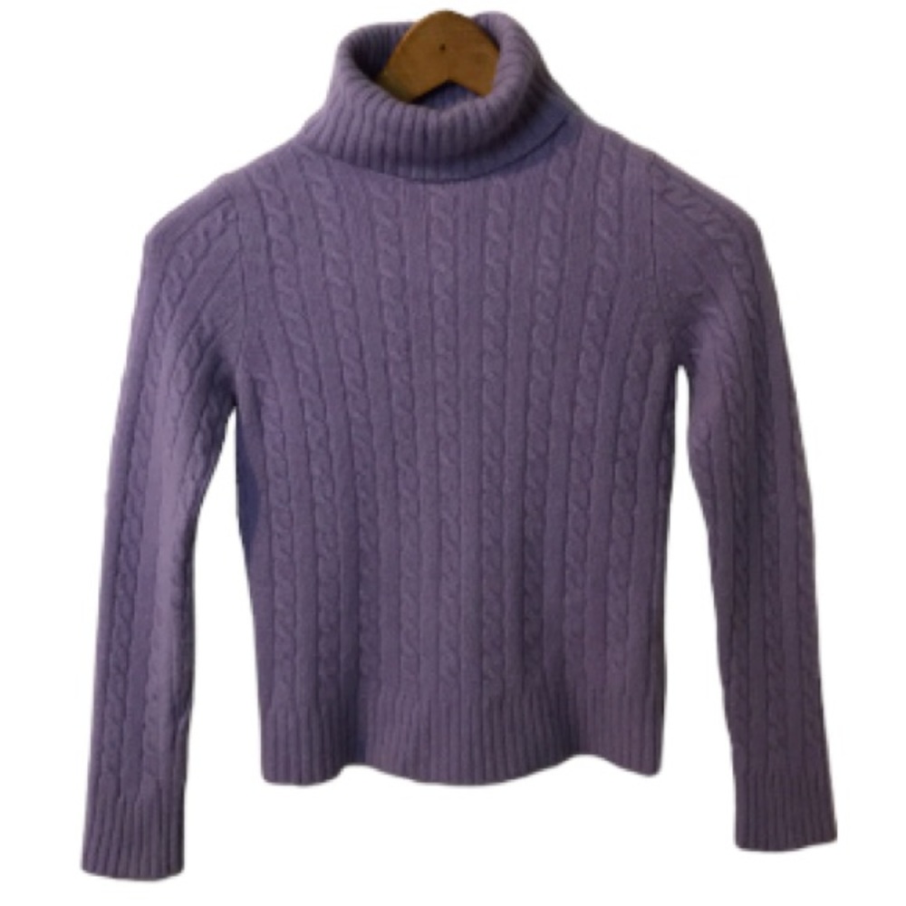 J.CREW VINTAGE CABLE KNIT LAVENDER SWEATER